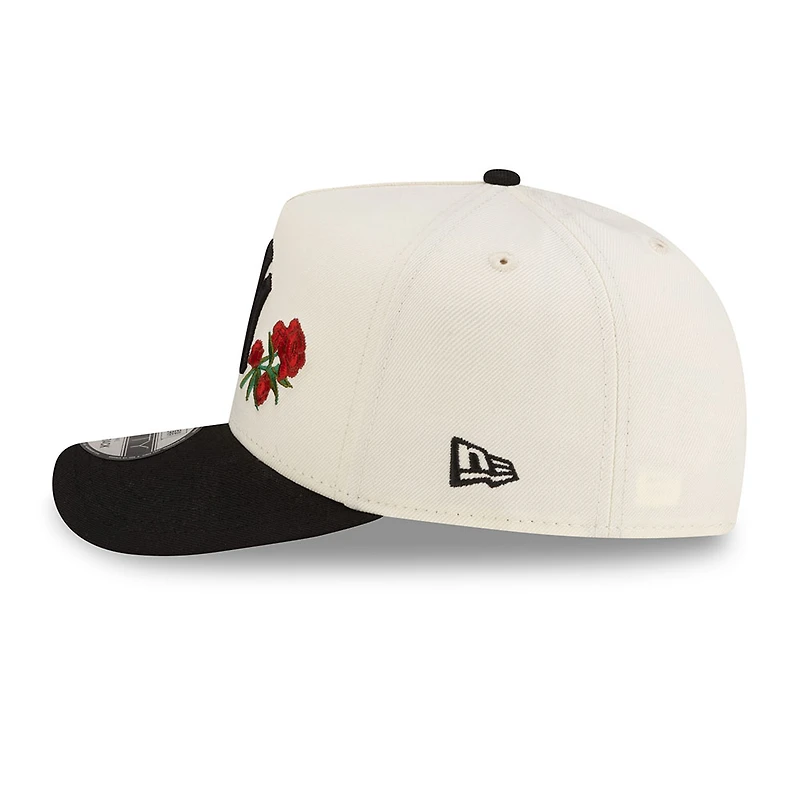 New York Yankees Chrome and Black with Front Rose New Era 9FIFTY A-Frame Snapback Hat
