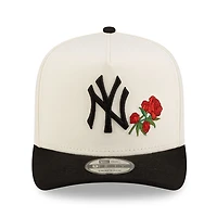 New York Yankees Chrome and Black with Front Rose New Era 9FIFTY A-Frame Snapback Hat
