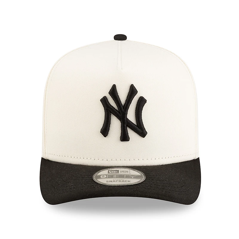New York Yankees Chrome and Black 2Tone New Era 9FIFTY A-Frame Snapback Hat