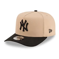 New York Yankees Camel Brown and Black Red Rose Side Patch New Era 9FIFTY A-Frame Snapback Hat