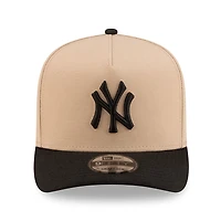 New York Yankees Camel Brown and Black Red Rose Side Patch New Era 9FIFTY A-Frame Snapback Hat