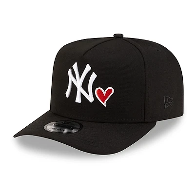 New York Yankees Black with Red Heart New Era 9FIFTY A-Frame Snapback Hat
