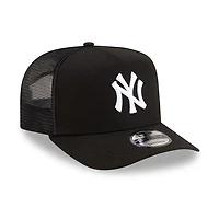 New York Yankees Black and White Trucker Mesh New Era 9FIFTY A-Frame Snapback Hat
