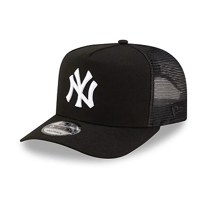 New York Yankees Black and White Trucker Mesh New Era 9FIFTY A-Frame Snapback Hat