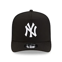 New York Yankees Black and White Trucker Mesh New Era 9FIFTY A-Frame Snapback Hat