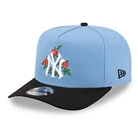 New York Yankees Sky Blue and Black Rose Logo New Era 9FIFTY A-Frame Snapback Hat