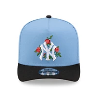 New York Yankees Sky Blue and Black Rose Logo New Era 9FIFTY A-Frame Snapback Hat