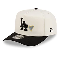 Los Angeles Dodgers Chrome and Black Silver Heart 40th Anniversary Patch New Era 9FIFTY A-Frame Snapback Hat