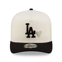 Los Angeles Dodgers Chrome and Black Silver Heart 40th Anniversary Patch New Era 9FIFTY A-Frame Snapback Hat