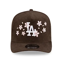 Los Angeles Dodgers Brown Corduroy with Pink Flowers New Era 9FIFTY A-Frame Snapback Hat