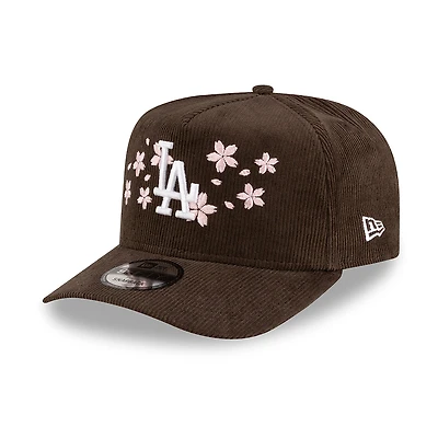 Los Angeles Dodgers Brown Corduroy with Pink Flowers New Era 9FIFTY A-Frame Snapback Hat