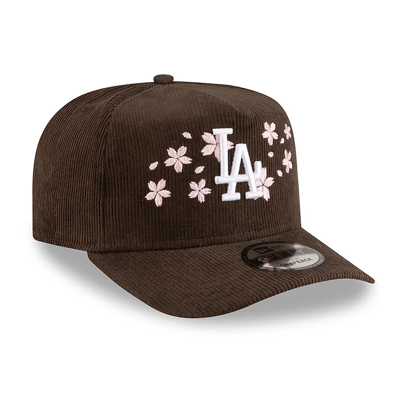 Los Angeles Dodgers Brown Corduroy with Pink Flowers New Era 9FIFTY A-Frame Snapback Hat