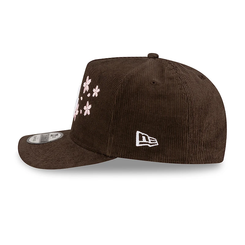 Los Angeles Dodgers Brown Corduroy with Pink Flowers New Era 9FIFTY A-Frame Snapback Hat