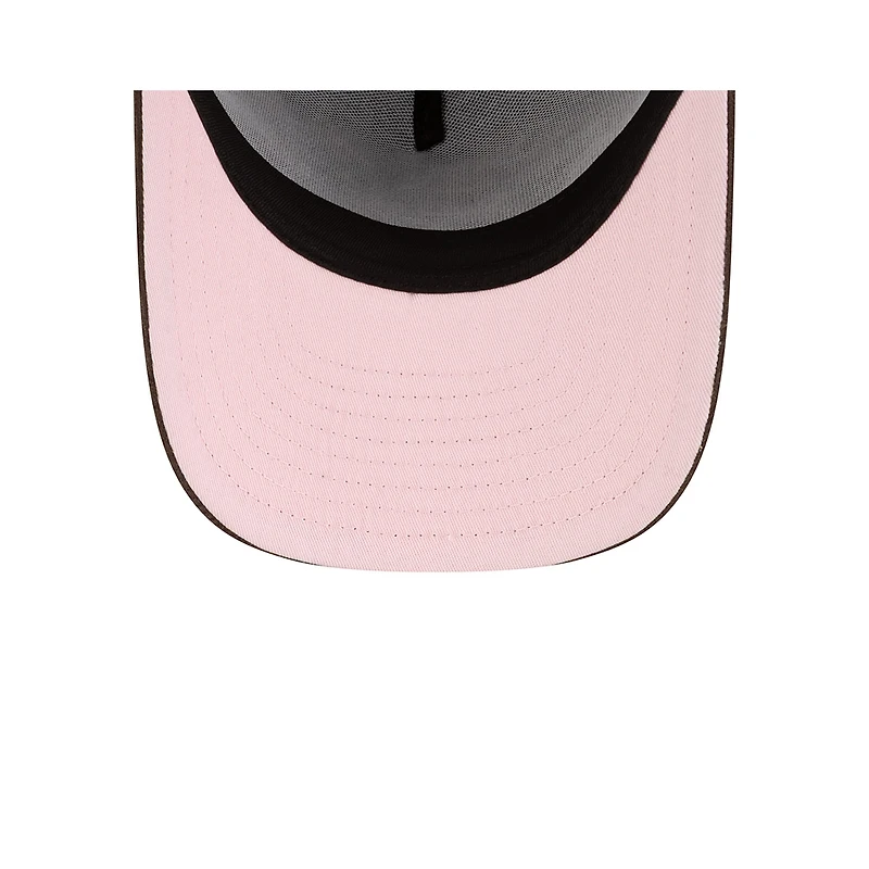 Los Angeles Dodgers Brown Corduroy with Pink Flowers New Era 9FIFTY A-Frame Snapback Hat