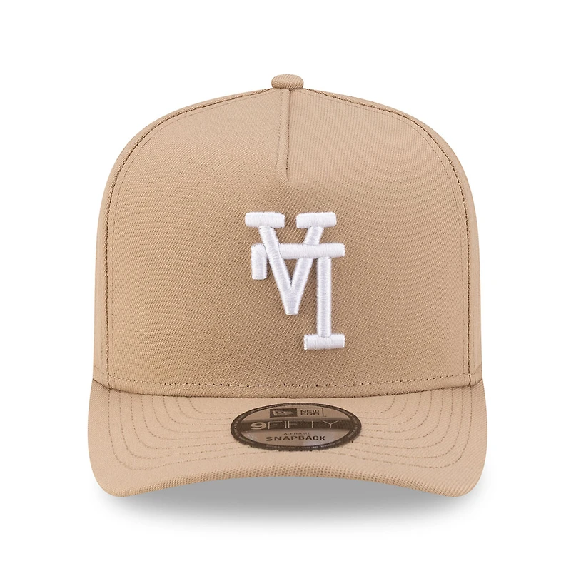 Los Angeles Dodgers Camel Brown Upside Down 2Tone New Era 9FIFTY A-Frame Snapback Hat
