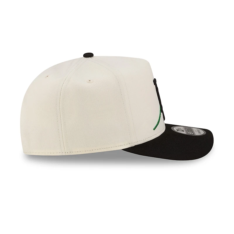 Los Angeles Dodgers Chrome and Black with Rose Logo New Era 9FIFTY A-Frame Snapback Hat