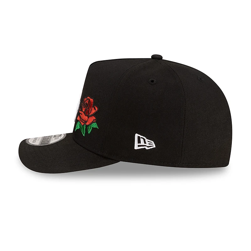 Los Angeles Dodgers Black and White with Red Rose New Era 9FIFTY A-Frame Snapback Hat