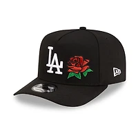 Los Angeles Dodgers Black and White with Red Rose New Era 9FIFTY A-Frame Snapback Hat