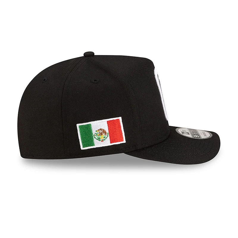 Mexico Black and White with Mexico Flag Patch New Era 9FIFTY A-Frame Snapback Hat