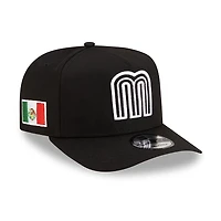 Mexico Black and White with Mexico Flag Patch New Era 9FIFTY A-Frame Snapback Hat