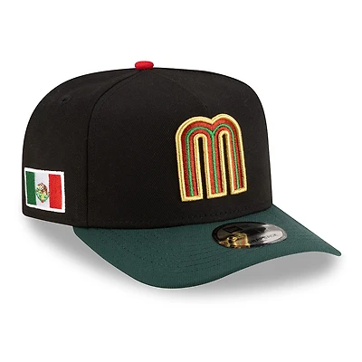Mexico Black and Dark Green 2Tone with Mexico Flag Patch New Era 9FIFTY A-Frame Snapback Hat