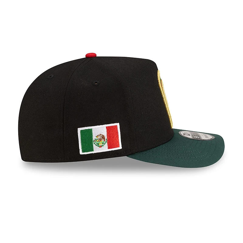 Mexico Black and Dark Green 2Tone with Mexico Flag Patch New Era 9FIFTY A-Frame Snapback Hat