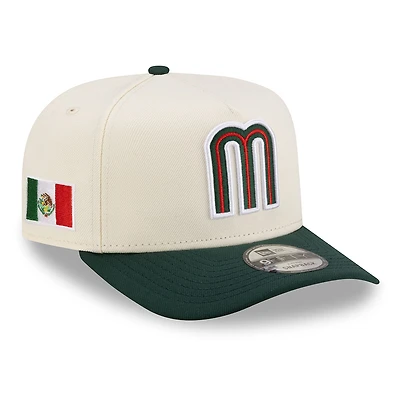 Mexico Chrome and Dark Green 2Tone with Mexico Flag Patch New Era 9FIFTY A-Frame Snapback Hat