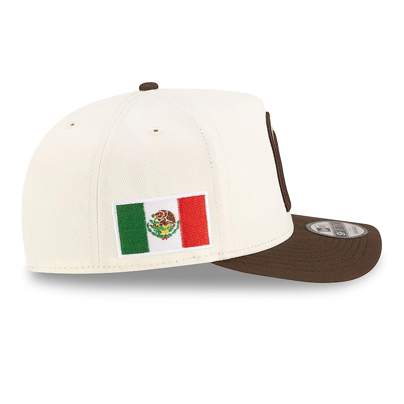 Mexico Chrome and Walnut Brown 2Tone with Mexico Flag Patch New Era 9FIFTY A-Frame Snapback Hat