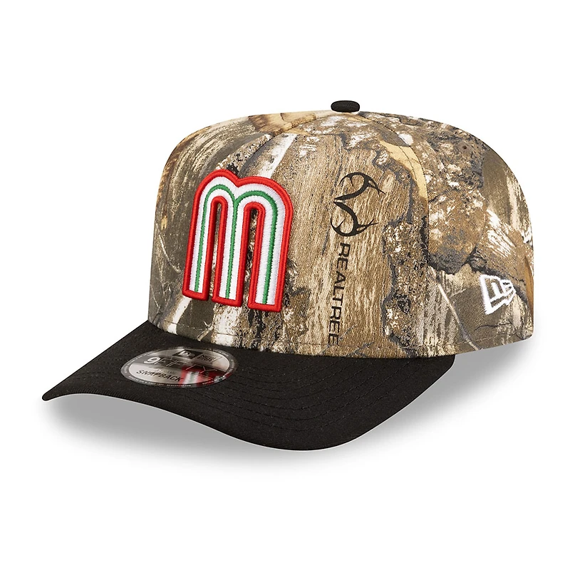 Mexico Realtree Camo and Black 2Tone with Mexico Flag Patch New Era 9FIFTY A-Frame Snapback Hat