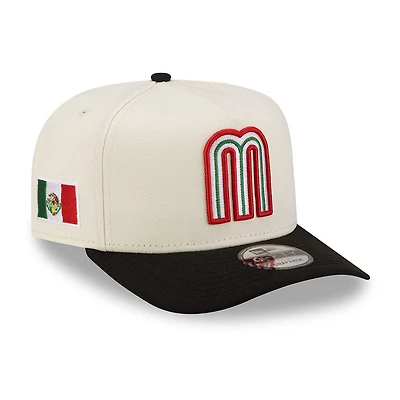 Mexico Chrome and Black 2Tone with Mexico Flag Patch New Era 9FIFTY A-Frame Snapback Hat