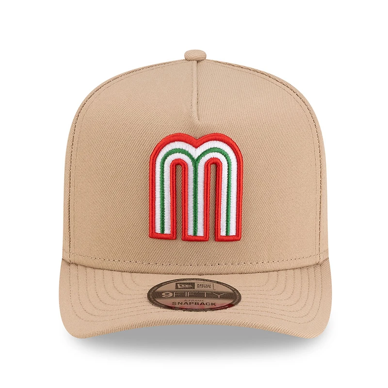 Mexico Camel Brown with Mexico Flag Patch New Era 9FIFTY A-Frame Snapback Hat