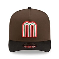 Mexico Dark Brown and Black with Mexico Flag Patch New Era 9FIFTY A-Frame Snapback Hat