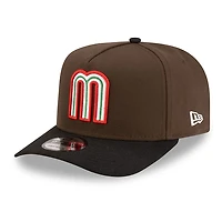 Mexico Dark Brown and Black with Mexico Flag Patch New Era 9FIFTY A-Frame Snapback Hat