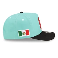 Mexico Turquoise and Black with Mexico Flag Patch New Era 9FIFTY A-Frame Snapback Hat