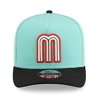Mexico Turquoise and Black with Mexico Flag Patch New Era 9FIFTY A-Frame Snapback Hat