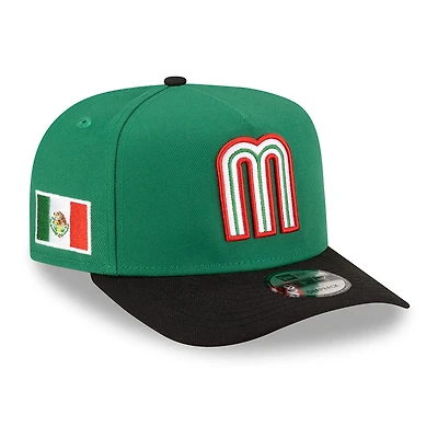 Mexico Green and Black with Mexico Flag Patch New Era 9FIFTY A-Frame Snapback Hat