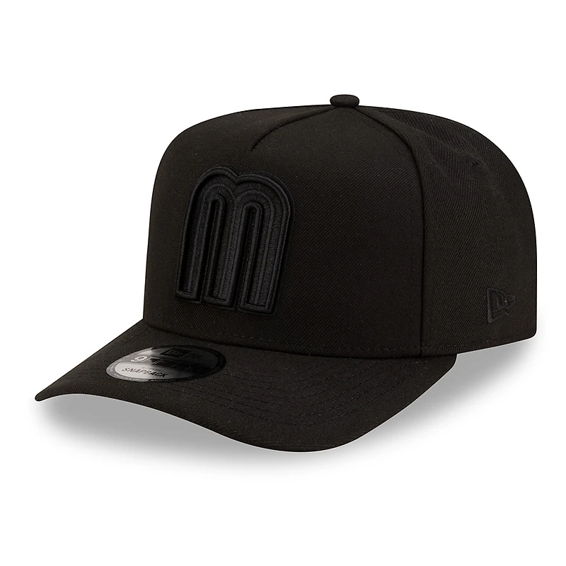 Team Mexico All Black WBC World Baseball Classic New Era 9FIFTY A-Frame Snapback Hat