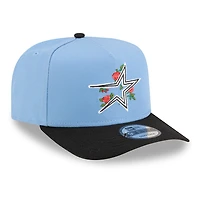 Houston Astros Sky Blue and Black Rose Logo New Era 9FIFTY A-Frame Snapback Hat