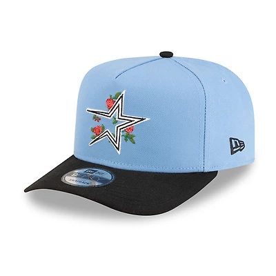 Houston Astros Sky Blue and Black Rose Logo New Era 9FIFTY A-Frame Snapback Hat