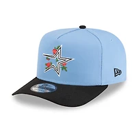 Houston Astros Sky Blue and Black Rose Logo New Era 9FIFTY A-Frame Snapback Hat
