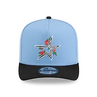 Houston Astros Sky Blue and Black Rose Logo New Era 9FIFTY A-Frame Snapback Hat