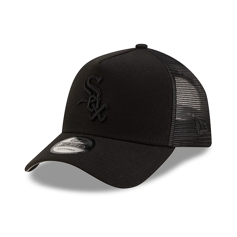 Chicago White Sox Black on Black Trucker New Era 9FORTY A-Frame Snapback Hat