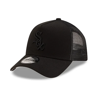 Chicago White Sox Black on Black Trucker New Era 9FORTY A-Frame Snapback Hat