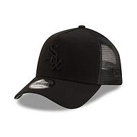 Chicago White Sox Black on Black Trucker New Era 9FORTY A-Frame Snapback Hat