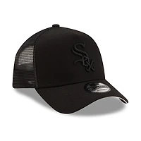 Chicago White Sox Black on Black Trucker New Era 9FORTY A-Frame Snapback Hat