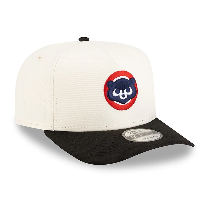 Chicago Cubs Chrome and Black Cooperstown 2Tone New Era 9FIFTY A-Frame Snapback Hat