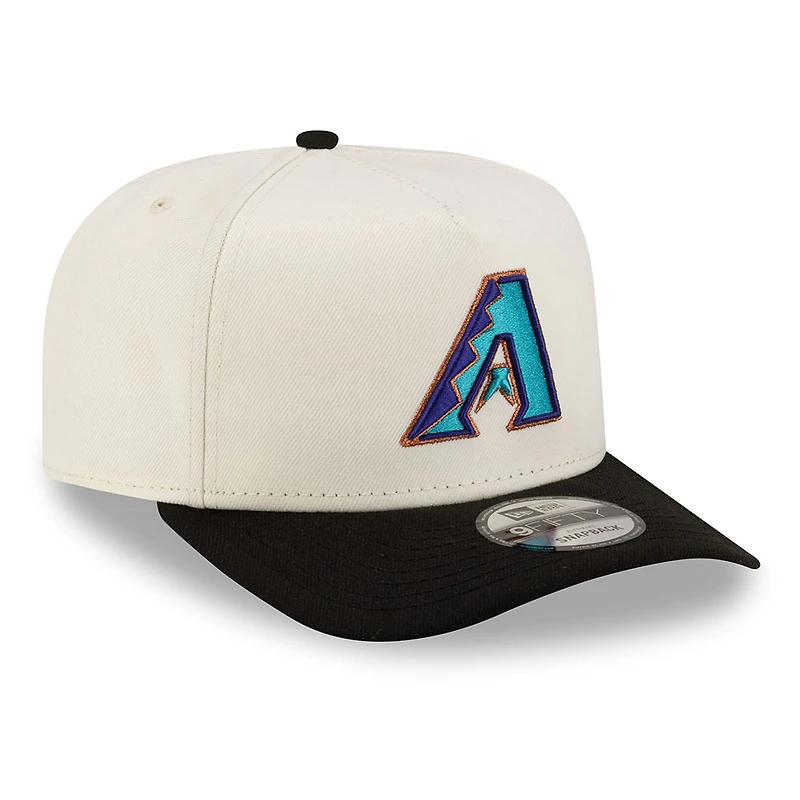 Arizona Diamondbacks Chrome and Black Main Logo 2Tone New Era 9FIFTY A-Frame Snapback Hat