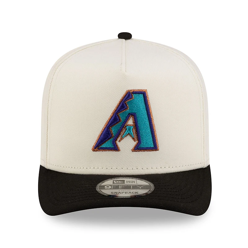 Arizona Diamondbacks Chrome and Black Main Logo 2Tone New Era 9FIFTY A-Frame Snapback Hat