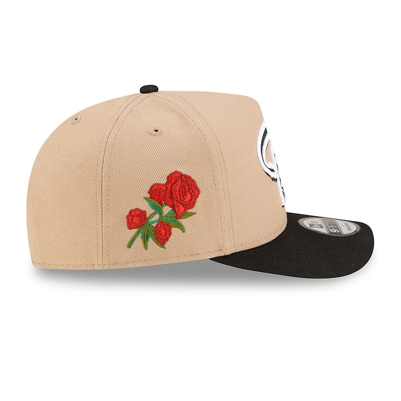 Arizona Diamondbacks Camel Brown and Black with Red Rose Side Patch New Era 9FIFTY A-Frame Snapback Hat