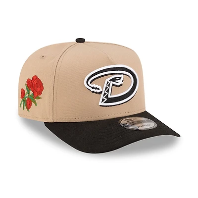 Arizona Diamondbacks Camel Brown and Black with Red Rose Side Patch New Era 9FIFTY A-Frame Snapback Hat